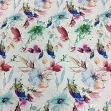 Hermoso pájaro y flor impresión tela para la ropa